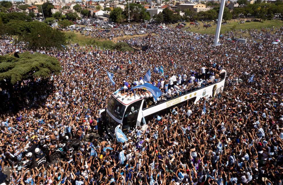 Argentina s World Cup championship parade in Buenos Aires from the