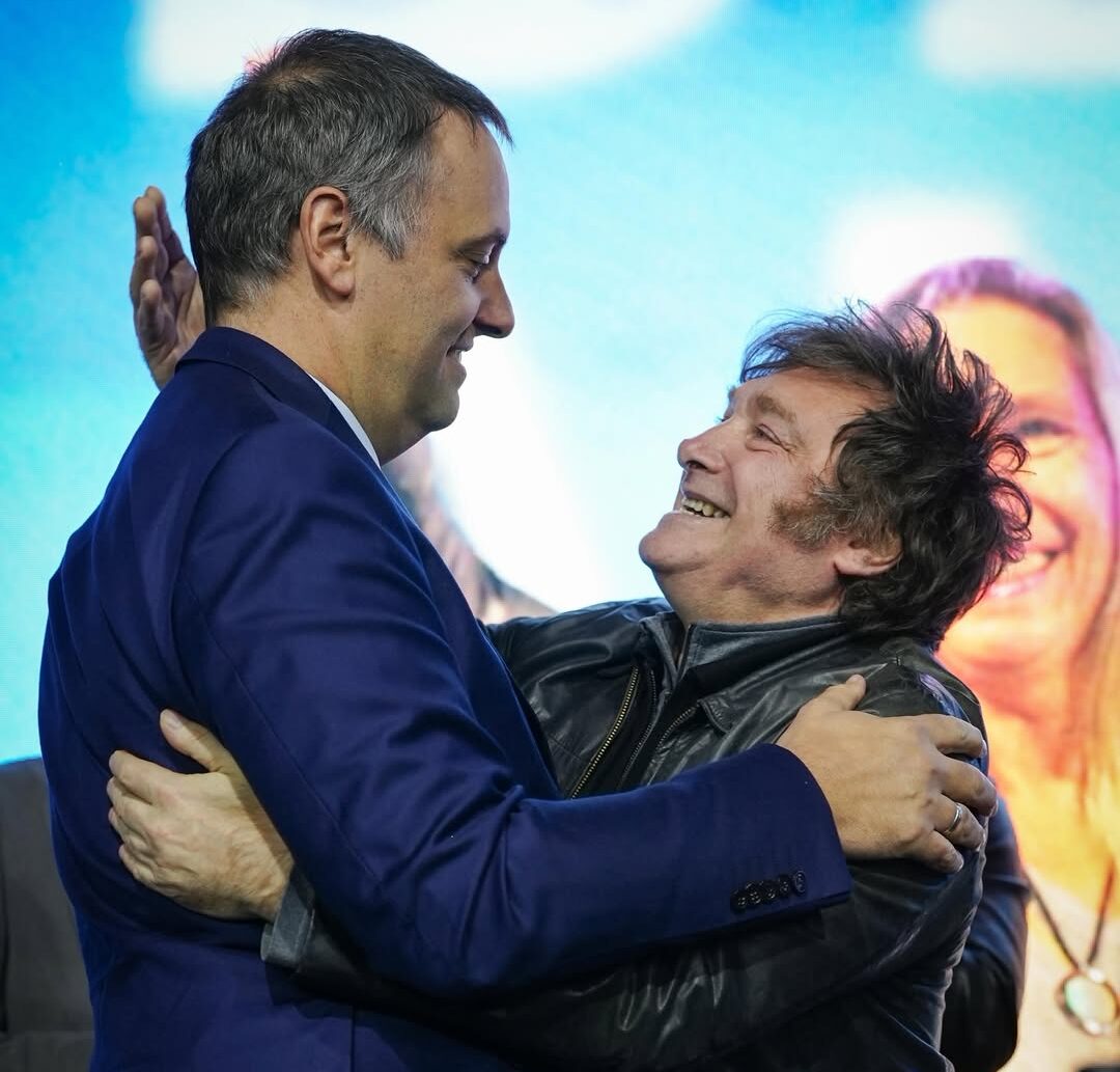 Javier Milei and winning candidate Manuel Adorni, after the victory. Image credit: Javier Milei on Instagram